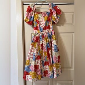 NWT Disney the Dress Shop patchwork logo dress